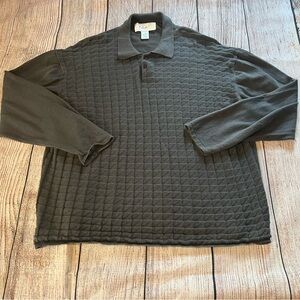 Next Designer Collection Linen Long Sleeve‎ Polo Shirt Men’s XXL Textured Golf